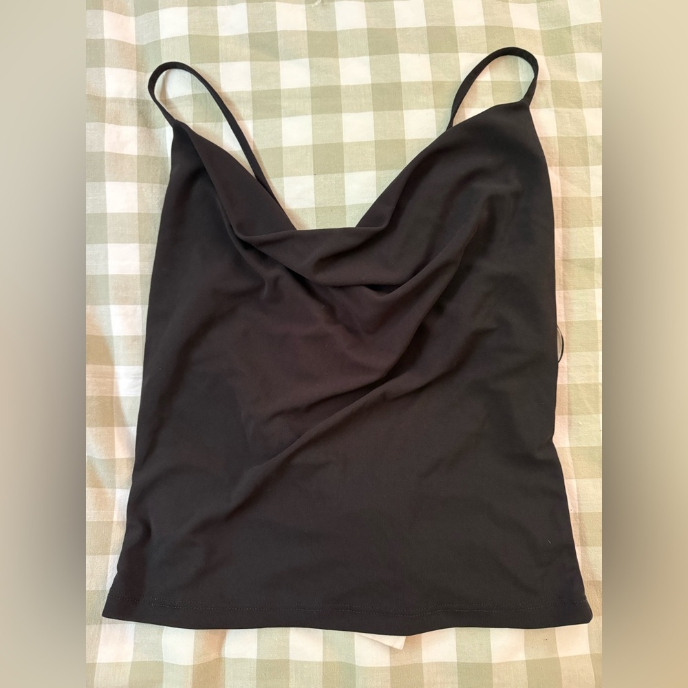 Zara Black Cowl Neck Tank Top
